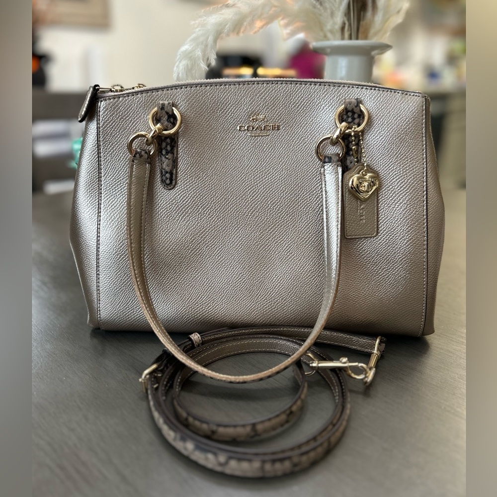 Coach Metallic Silver Handbag
